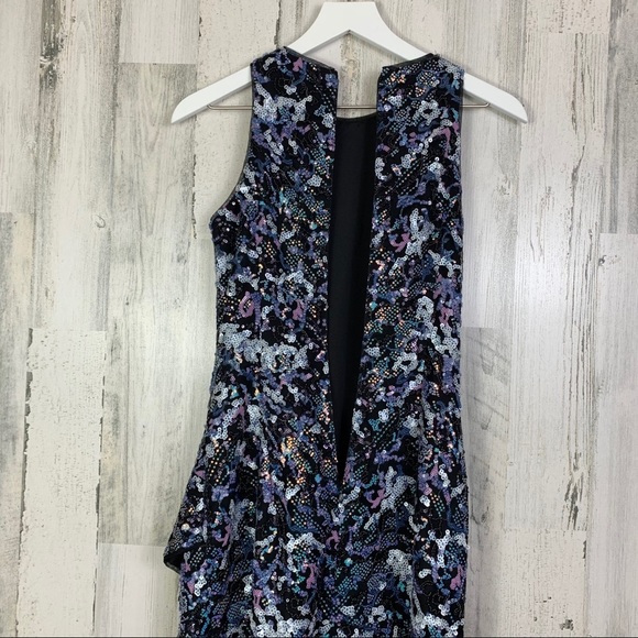 Aidan Mattox Sequin A-Line Mini Halter Dress - Picture 13 of 14